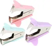 TEHAUX Staple Remover Tool Office Stationery Mini Stapler for Travel Macaron Design Set of 3