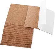 Pack of 16 Self-Adhesive Cork Boards, 1 mm Thick Cork Panels, Rectangular Self-Adhesive Cork Wall Self-Adhesive for Cork Coasters, Cork Mat, Table Decoration, Wall Decoration, DIY (10 x 10 cm)