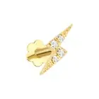 9CT YELLOW GOLD LIGHTNING BOLT PIERCING STUD SPARKLY LIGHTNING LABRET STUD 375