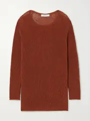[Max Mara] Max Mara - Leisure Diretta Open-knit Cotton And Linen-blend Sweater - Red - x small x small Red