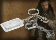 LOTR The Hobbit Thorin Oakenshield Die-cast Key Keychain with Smaug Location Map