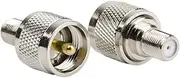 DHT Electronics RF Coaxial Coax Adapter F Female to UHF Male PL-259 Connector