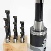 9pcs 12.5 mm carbide boring bar + F1-1/2" boring head set + R8 (7/16) shank tool