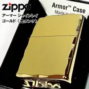 Armor Shine Ray Cut Gold Zippo Oil Lighter Gold Insert MIB