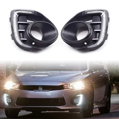 LED Daytime Running Light DRL Front Fog Light For Mitsubishi Lancer 2016-2018 17