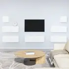 TV Cabinet Set 7 Piece Engineered Wood TV Stand High Gloss White/White vidaXL