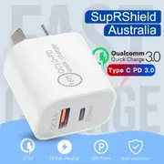 SupRShield Pro 18W Dual PD +USB Type-C Fast Charging Wall Plug Charger Adapter