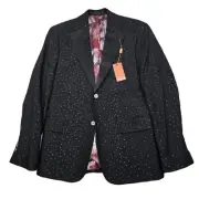 TALLIA Slim Fit Dinner Jacket Mens 36S 36 Black Silver Blazer Sport Coat NEW