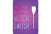 Grindstore Don`t Make Me Flip My Witch Switch Mini Tin Sign (Purple) (One Size)