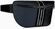 [Armani Exchange] Men's All Over Logo Waist Bag, Navy/Mirage Grey, One Size, All Over Logo Waist Bag