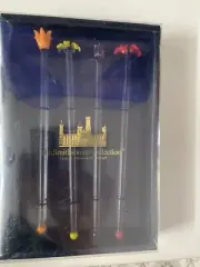 Glass Stirrers From The Smithsonian Institute New In Sealed Box Flowers