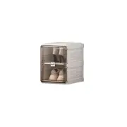 Kylin Cubes Storage Folding Shoe Box With 1 Column, 2 Grids, 1 Brown Door