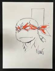 TMNT Michelangelo 9x12 Original Sketch by Eddie Nunez w COA!