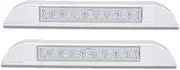 Raycharm 10" RV & Marine Boat LED Awning Porch Utility Light Fixture, 40° Down Angle Beam, 6000K Cool-White Super Bright, 12V/24V DC, High Light-Output Low Ampere Draw, Waterproof White Finish, 2-Pack