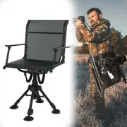 Foldable 360° Swivel Hunting Chair Folding Blind Chair Seat w/ Armrests Camping