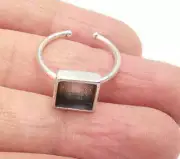 Square Silver Ring Setting Blank Cabochon Mounting Adjustable Base Bezel G27136