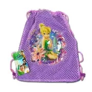 Sling Bag Tote Drawstring Net Mesh Disney Tinkerbell Fairie Purple New