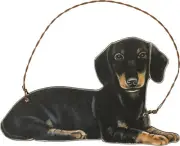 Primitives By Kathy Black Dachshund Christmas Ornament