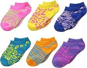 [Jefferies Socks] Big Girls' Animal Print Low Cut Socks (Pack of 6) - Multi