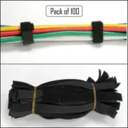 100 x 9" Black Cable Ties Straps Reusable Hook and Loop Wire Strap Tie