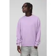 Mens Purple Oversized Boxy Brushed Knitted Jumper