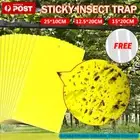 Upto 100 pcs Yellow Sticky papers Insect Trap Catcher Killer Fly Aphids Wasp AU
