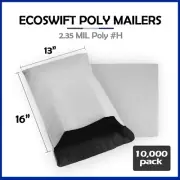 10000 13x16 EcoSwift Poly Mailers Plastic Envelopes Shipping Mailing Bag 2.35MIL