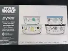 PYREX DISNEY STAR WARS 8 piece set ( 4 Covered Bowls With Lids) *New In Box*