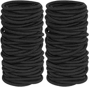 150 Pieces Black Hair Ties for Thick and Curly Hair Ponytail Holders Hair Elastic Band for Women or Men(2mm)