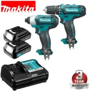 2pc Makita 12V Lithium Cordless Drill Driver And Impact Driver Kit Pack Combo