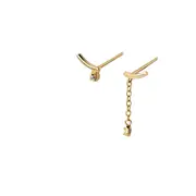ANYCO Fashion Earrings Gold 925 Sterling Silver Personality Unique Tassel Pendant Zircon Stud for Women Chic Trendy Party Jewelry Gift