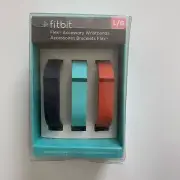 Fitbit Flex 3-Piece Wristband Bracelets Accessory Navy, Emerald Green,Red Size L