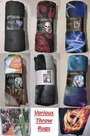 VARIOUS FLEECE THROW RUGS-Anne Stokes, Monster Jam, Blue Eyes, Hunger Games, SOA