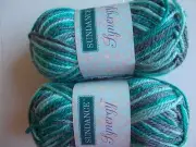 Sundance Synergy wool blend gradient yarn, Fresh Mint, lot of 2 (76 yds ea)