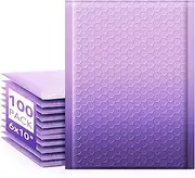 Fuxury Opaque Bubble Mailers 6x10 Inch 100 Pack Gradient Purple Cute Design Padded Envelopes Strong Adhesion Pattern Bubble Shipping Envelopes for Mailing Jewelry, Makeup #0 Thick Bubble Padded Mailer