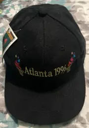 1996 Vtg Atlanta Olympics Snapback Hat Cap The Game Logo Black Checkered Nwt