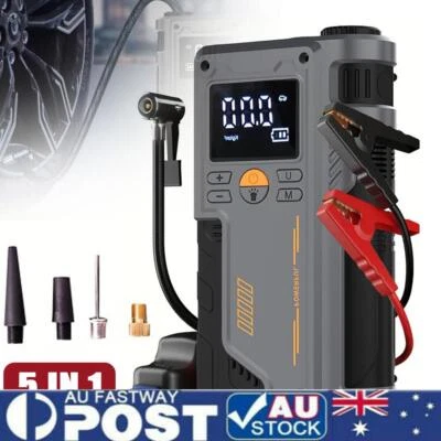 8000mAh Car Jump Starter Power Bank With Air Compressor Battery Booster Durable