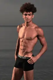 [O450] Handsome Man Cute Model Showing Off Body Male Physique Photography