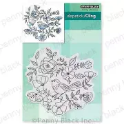 New Penny Black Rubber Stamp CHIRPS cling BIRD IN FLOWERS free USA ship