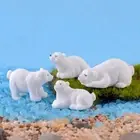 Fairy Garden Animal Polar Bear Figurines Miniatures Simulation White Bear