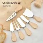 4 Piece Cheese Knives Set With Wooden Cutting Block Board Fork Knife Boxed Gift