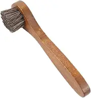 TEMPNAP Portable Long Handle Maple Wood Shoe Brush Durable Horse Hair Polishing Tool for Shoe Care and Shine Comfortable Grip for Boots and Shoes Cleaning