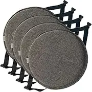 Set of 1/2/4 Chair Pads for Dining Room - Round Comfortable Memory Foam Non Slip Kitchen Seat Cushions with Machine Washable Cover and Ties,for Bistro Patio Office Coffee Shop(Color3,30cm (4pcs))
