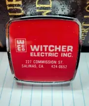 Vintage Barlow Pocket Tape Measure Advertising Witcher Electric Inc. Salinas CA