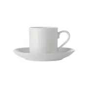 Maxwell & Williams 100 ml White Basics Straight Demi Cup & Saucer Set - White