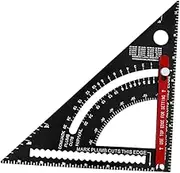Carpenter Square Framing Square 7 inch Accurate Aluminum Alloy Protractor Versatile, 45 90 Degree, Triangle Ruler Layout Tool