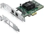 H!Fiber Gigabit Dual NIC with Intel 82571 Chip, 1Gb Network Card Compare to Intel E1G42ET NIC, 2 RJ45 Ports, PCI Express 2.1 X4, Ethernet Card with Low Profile for Windows/Windows Server/Linux