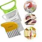 Potato slicer & Kitchen Gadgets, 1 Crinkle Cutter, 1 Onion Slicer, Stainless ...