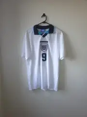 England 1996 #9 Alan Shearer Home Jersey Size XLarge