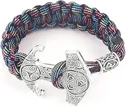 [BOSUGE] Charming Bracelet， Viking Braided Bracelets Thor Hammer Gifts for Men with Amulet Rune Knot Viking Rope Bangles (Color : A, Size : 21CM) (Color : A)